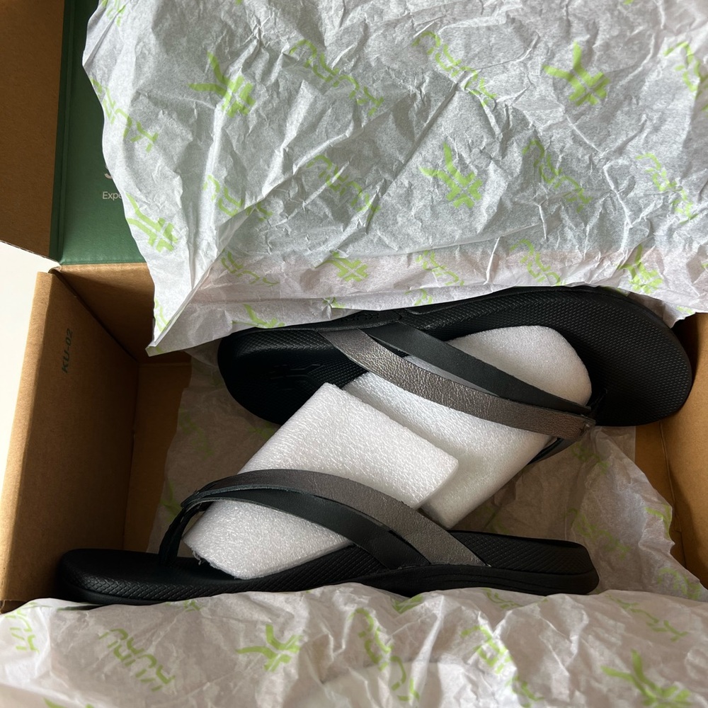 Women’s KURU Kala Sieva Metallic Flip Flops, NEW IN BOX, Size 9 - Picture 7 of 14
